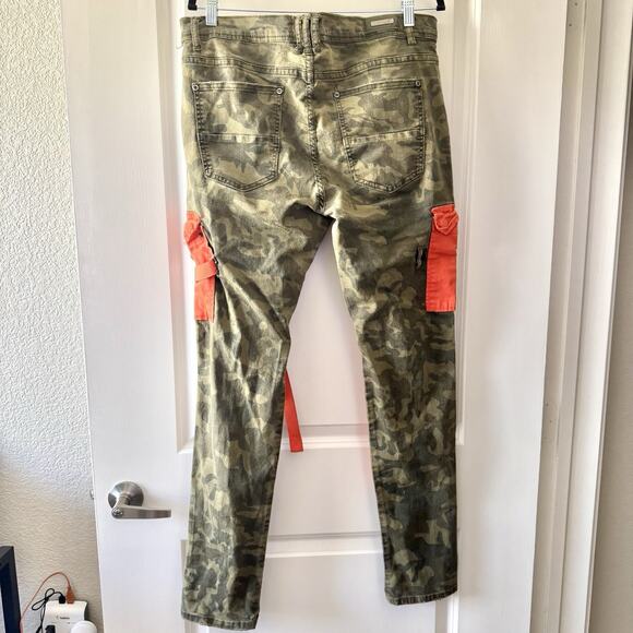 Preme Camo Size 38X34 Mens Cargo Orange Utility Bondage Pants Urban Goth Straps - Picture 8 of 16